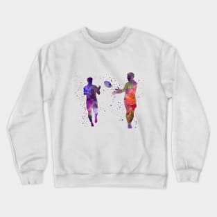 Rugby player in watercolor Crewneck Sweatshirt